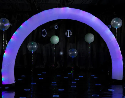 надувная наружная белая цветная арка с RGB светодиодами для рекламы событий надувная освещение радуга светодиоды