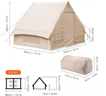 Популярный Glamping Canvas Надувный на открытом воздухе кемпинг индивидуальный роскошный полиэстер воздух семейный шатер для кемпинга
